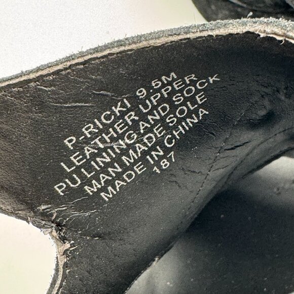 Steve Madden Suede Leather Cutout Platform Heels Black Peep Toe Chunky Slingback - Picture 6 of 12